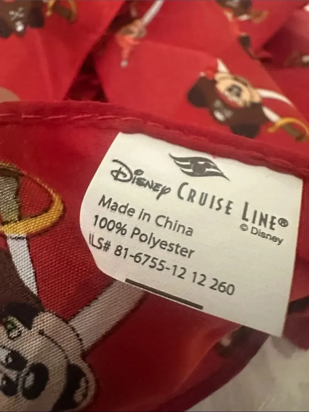 Disney Red Pirates in tbe Caribbean Bandana with Mickey Pirate Print (20)